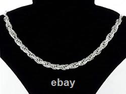 Pori Jewelry Sterling Silver Diamond Cut Rope Chain Necklace 5MM-Made In Italy