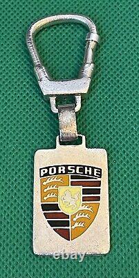 Porsche Sterling Silver. 925 Enamel KeyChain KeyRing Made in Italy