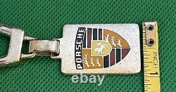 Porsche Sterling Silver. 925 Enamel KeyChain KeyRing Made in Italy