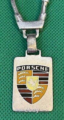 Porsche Sterling Silver. 925 Enamel KeyChain KeyRing Made in Italy