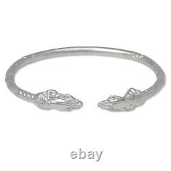 Praying Hands Ends West Indian Bangle. 925 Sterling Silver (MADE IN USA)