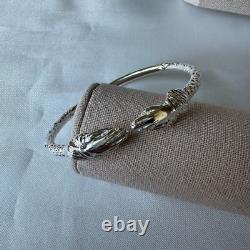 Praying Hands Ends West Indian Bangle. 925 Sterling Silver (MADE IN USA)