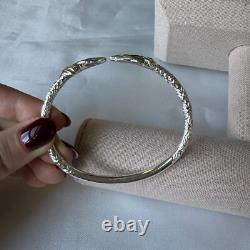 Praying Hands Ends West Indian Bangle. 925 Sterling Silver (MADE IN USA)