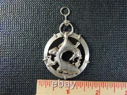Pre-Owned Custom Made Sterling Silver Green Jade Pendant Unmarked Unsigned