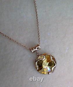 Preciosa Brand Sterling Silver Golden Topaz Crystal Artisan Necklace-czech Made