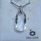 Preciosa Brand Sterling Silver Necklace In Clear Crystal-made In Czech Rep