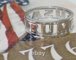 President Donald Trump Sterling Silver Ring Mens Womens Size 11.5 Made in USA