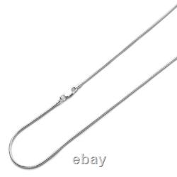 Pure 1.5mm 925 Sterling Silver Italian Round Snake Chain Necklace made in italy