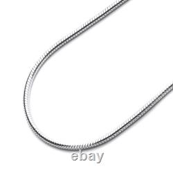 Pure 1.5mm 925 Sterling Silver Italian Round Snake Chain Necklace made in italy