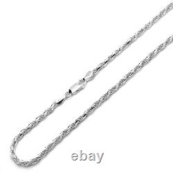Pure 4mm 925 Sterling Silver Italian Rope Chain Necklace made in italy