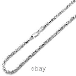 Pure 5mm 925 Sterling Silver Italian Rope Chain Necklace made in italy