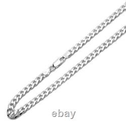 Pure 6mm 925 Sterling Silver Necklaces Solid Curb Link Chain made in italy