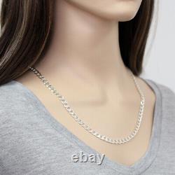 Pure 6mm 925 Sterling Silver Necklaces Solid Curb Link Chain made in italy