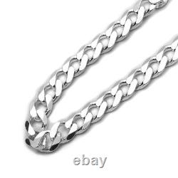 Pure 7mm 925 Sterling Silver Necklaces Solid Curb Link Chain made in italy