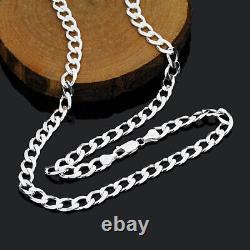 Pure 7mm 925 Sterling Silver Necklaces Solid Curb Link Chain made in italy