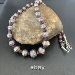 Purple Spiny Oyster Navajo Pearls Sterling Silver Bead Necklace 95507 Purple Spiny Oyster Navajo Pearls Sterling Silver Bead Necklace 95507