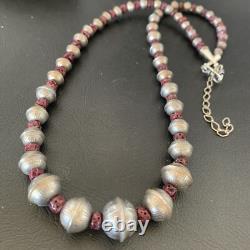 Purple Spiny Oyster Navajo Pearls Sterling Silver Bead Necklace 95507