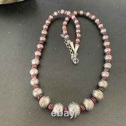 Purple Spiny Oyster Navajo Pearls Sterling Silver Bead Necklace 95507