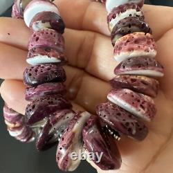Purple Spiny Oyster Navajo Pearls Sterling Silver Necklace 22 16703