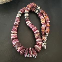 Purple Spiny Oyster Navajo Pearls Sterling Silver Necklace 22 16703