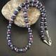 Purple Stone Blue Turquoise Bead Navajo Sterling Silver Necklace 18 17788