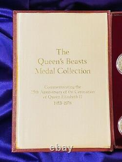 Queen's Beasts Sterling Silver Medal Collection 1978 Scarce! Only 517 made