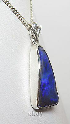 Queensland Boulder Opal Hand Made bright Silver Pendant