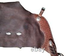 RARE Custom Made Brown Leather Western Cowboy Ranch Riding Chaps Sterling Silver