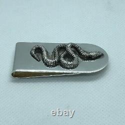 RARE! GUCCI Sterling Silver. 925 Snake Serpent Money Clip Made in Italy