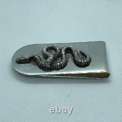 RARE! GUCCI Sterling Silver. 925 Snake Serpent Money Clip Made in Italy