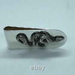 RARE! GUCCI Sterling Silver. 925 Snake Serpent Money Clip Made in Italy