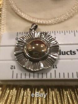 RARE Retired James Avery Sterling and 14K YELLOW GOLD Ruffle Custom Made PENDANT