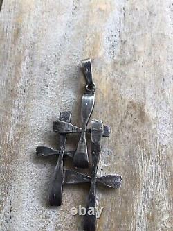 RARE antique 1910, sterling silver cross made in Finland lovely made, 7g