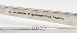 RARE hand Made Sterling Silver ALLAN ADLER Hammered Sugar Tongs NO MONO 4.4
