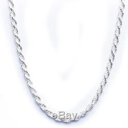 ROPE CHAIN Made in Italy Nickel Free SOLID. 925 STERLING SILVER CHAIN FREE SHIP