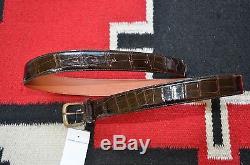 Ralph Lauren Purple Label Made in Italy Sterling Silver Tipped Alligator Belt