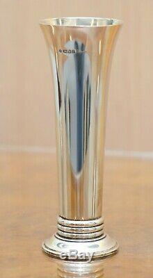Rare Asprey London Fully Hallmarked Sterling Silver Made 1996 Poppy Flower Vase