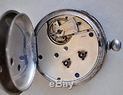 Rare B&Co. Antique 935 Sterling Silver Pocket Watch 0-300 Chrono Dial Swiss Made