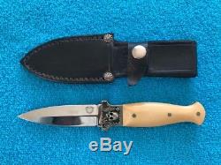 Rare Custom Hand Made Boot Knife w Ivory Scales & Sterling Silver Hilt! Nice