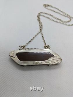 Rare Electric Pink Aust Boulder Opal Hand Made Sterling Silver Necklace. A24b
