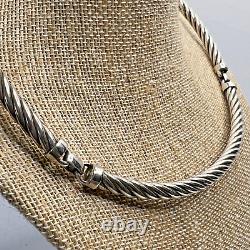 Rare Sterling Silver Cable Wire Choker Necklace Made in Italy Twisted Rope