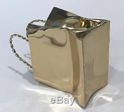 Rare! Vintage Cartier Hand Made Sterling Silver Vermeil Shopping Bag