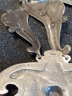 Rare Vintage Sappo Tamminnen Finland Sterling Silver Hand Made Necklace 143 g