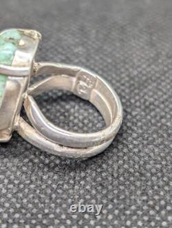 Raw Chrysoprase Nugget Artisan Hand Made Sterling Silver Ring sz8.75. A23c
