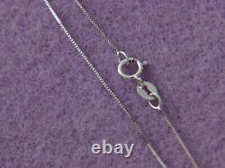 Real 14k white gold box chain thin necklace Made in Italy