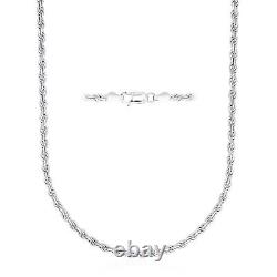 Real 925 Sterling Silver 3.0MM Thick Rope Chain Necklace -20-30- Made in Italy