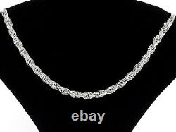 Real 925 Sterling Silver 3.0MM Thick Rope Chain Necklace -20-30- Made in Italy