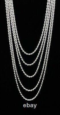 Real 925 Sterling Silver 3.0MM Thick Rope Chain Necklace -20-30- Made in Italy