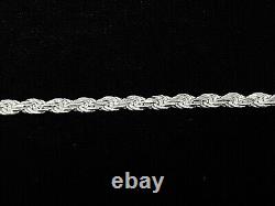 Real 925 Sterling Silver 3.0MM Thick Rope Chain Necklace -20-30- Made in Italy