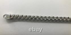 Real 925 Sterling Silver 5MM Franco Square Box Link Bracelet- Made in Italy